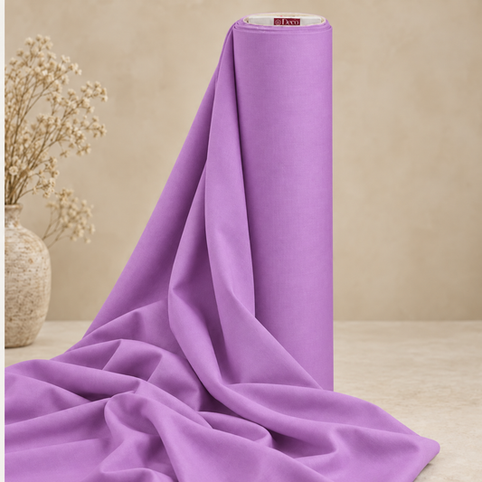 Deco Milano Lila 212673 düz renk 62 tel poplin kumaş, dikey rulo ve dökümlü kumaş görünümü