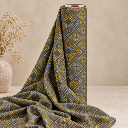 Deco Milano 40347 V-1 geometrik desenli poplin kumaş rulo görünümü