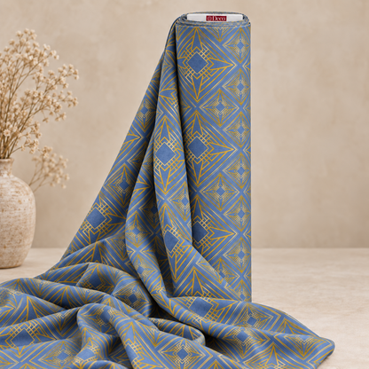 Deco Milano 40347 V-4 geometrik desenli poplin kumaş rulo görünümü