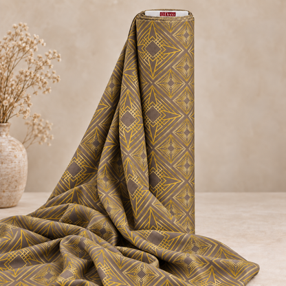 Deco Milano 40347 V-6 geometrik desenli poplin kumaş rulo görünümü